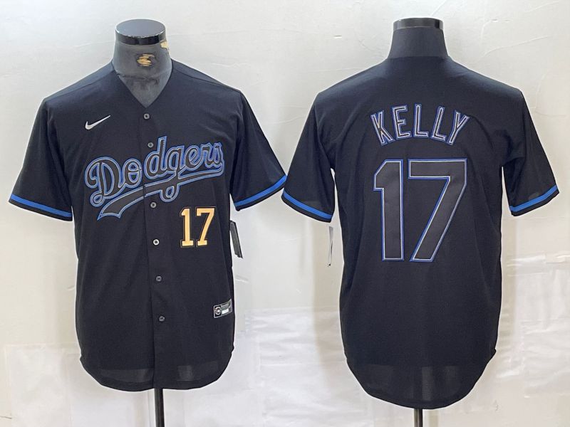 Men Los Angeles Dodgers #17 Kelly Black Fashion Edition 2024 Nike Game MLB Jersey style 6